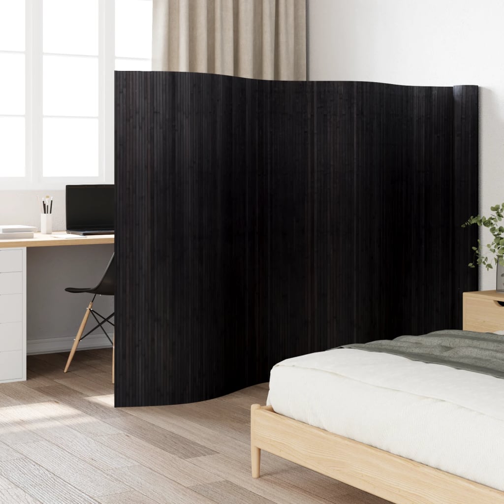 Cloison de séparation noir 165x800 cm bambou Séparateurs de pièces vidaXL