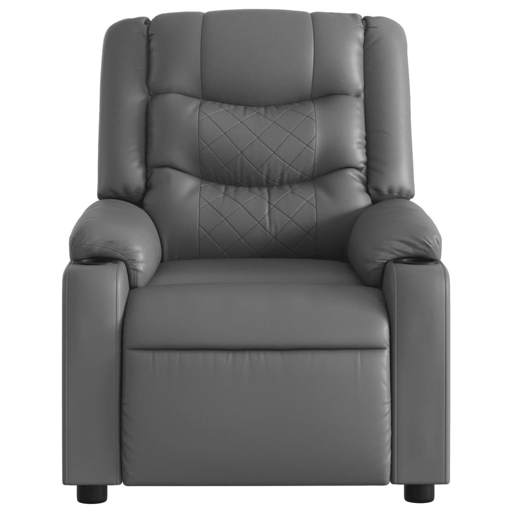 Fauteuil de massage inclinable Gris Similicuir Fauteuils vidaXL