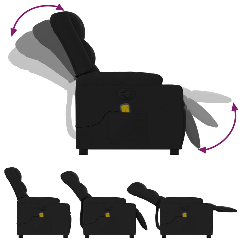 Fauteuil de massage inclinable Noir Tissu - XIOS