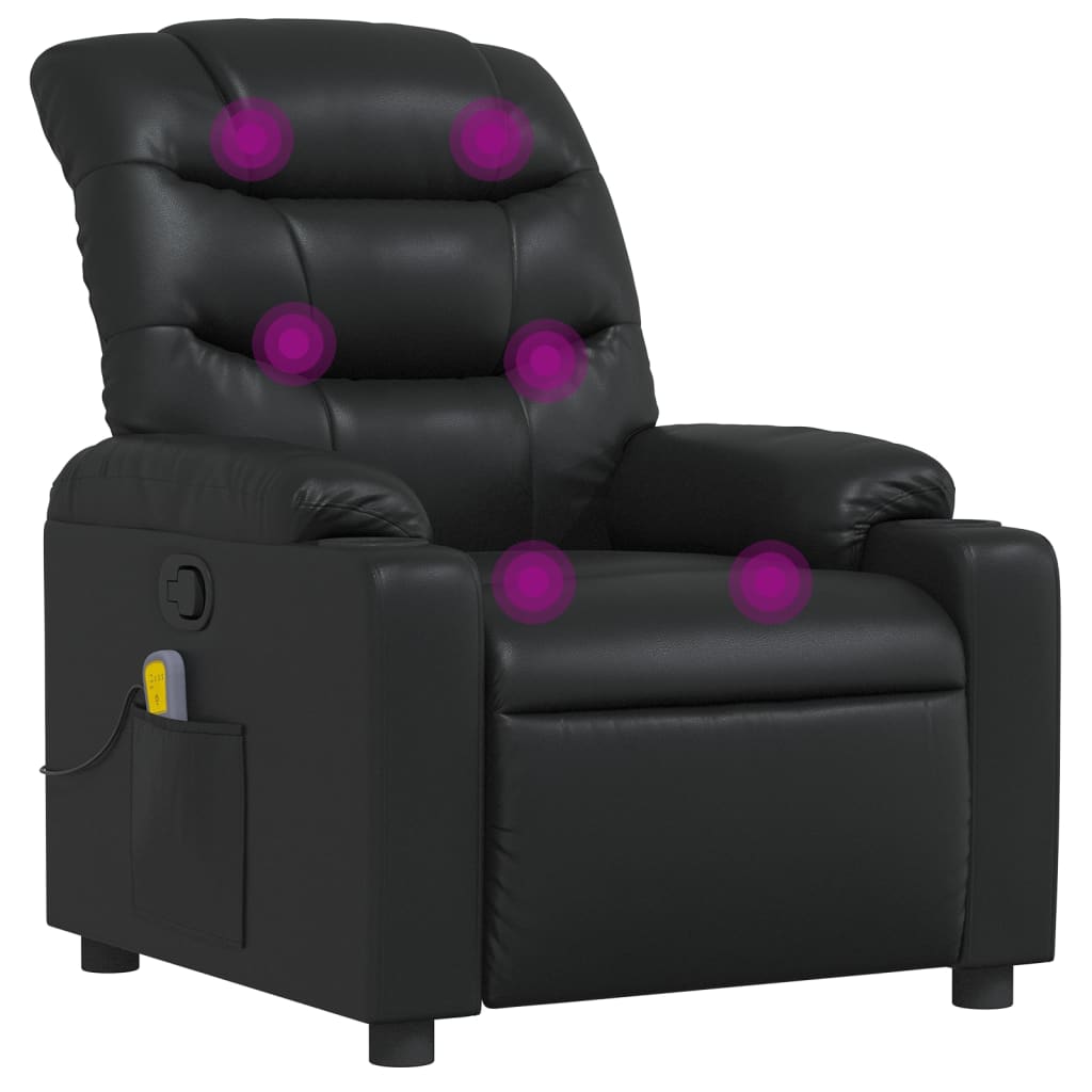 Fauteuil de massage inclinable Noir Similicuir Fauteuils vidaXL