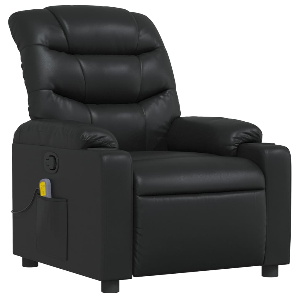 Fauteuil de massage inclinable Noir Similicuir Fauteuils vidaXL