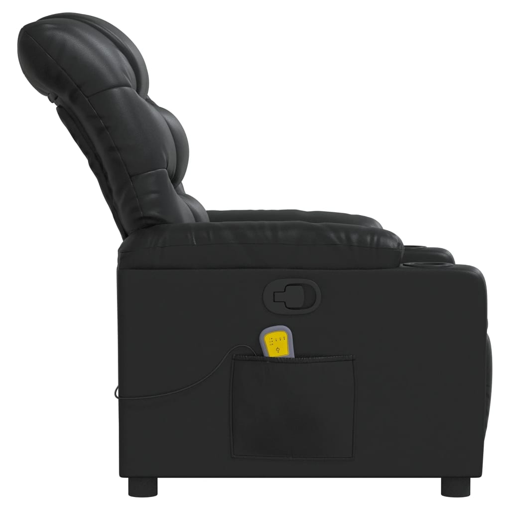 Fauteuil de massage inclinable Noir Similicuir Fauteuils vidaXL