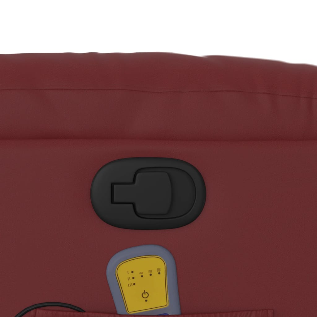 Fauteuil de massage inclinable Rouge bordeaux Similicuir Fauteuils vidaXL   