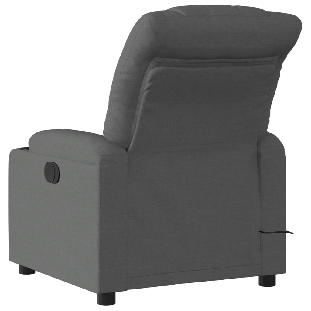 Fauteuil de massage inclinable Gris foncé Tissu Fauteuils vidaXL