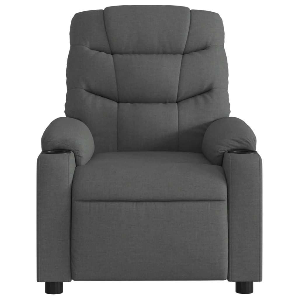 Fauteuil de massage inclinable Gris foncé Tissu Fauteuils vidaXL