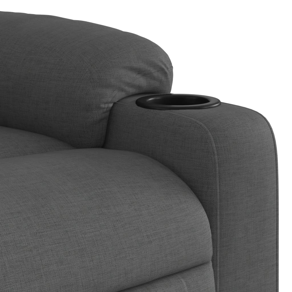 Fauteuil de massage inclinable Gris foncé Tissu Fauteuils vidaXL