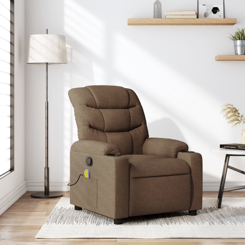 Fauteuil de massage inclinable Marron Tissu - XIOS