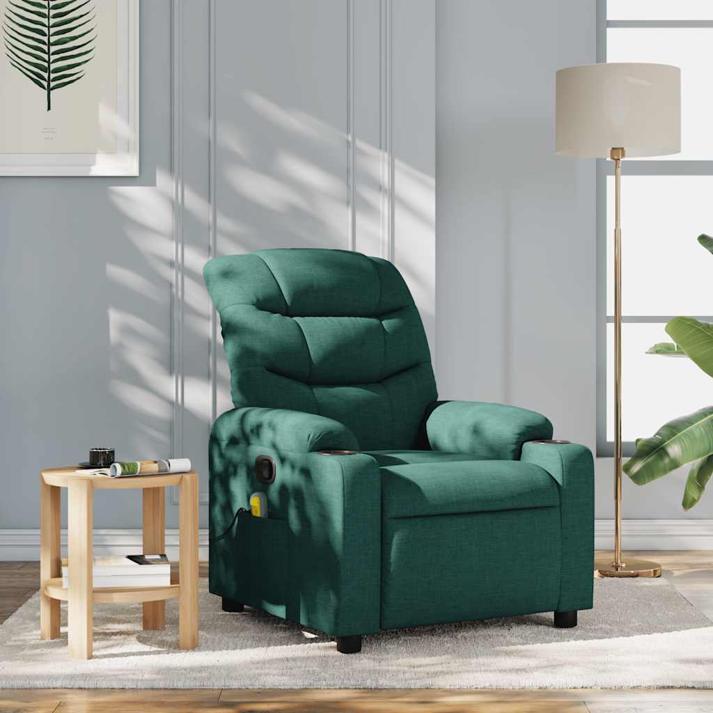 Fauteuil de massage inclinable Vert foncé Tissu - XIOS
