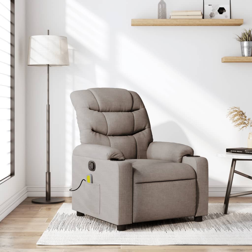 Fauteuil de massage inclinable Taupe Tissu - XIOS