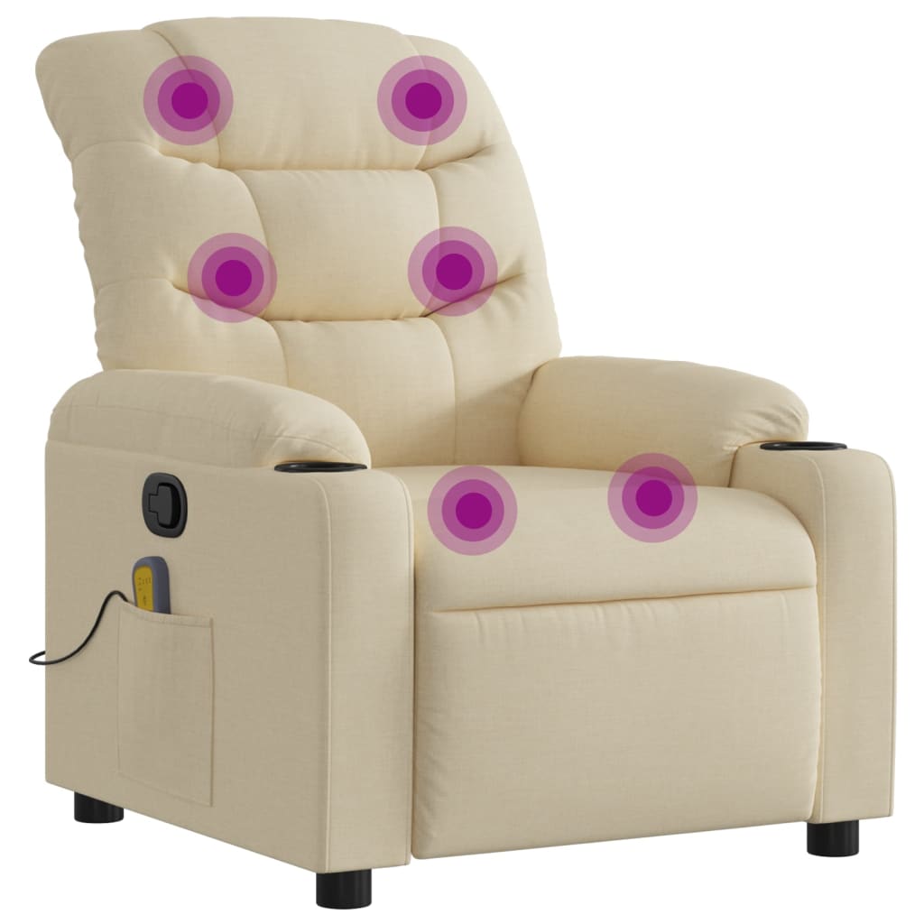 Fauteuil de massage inclinable Crème Tissu - XIOS
