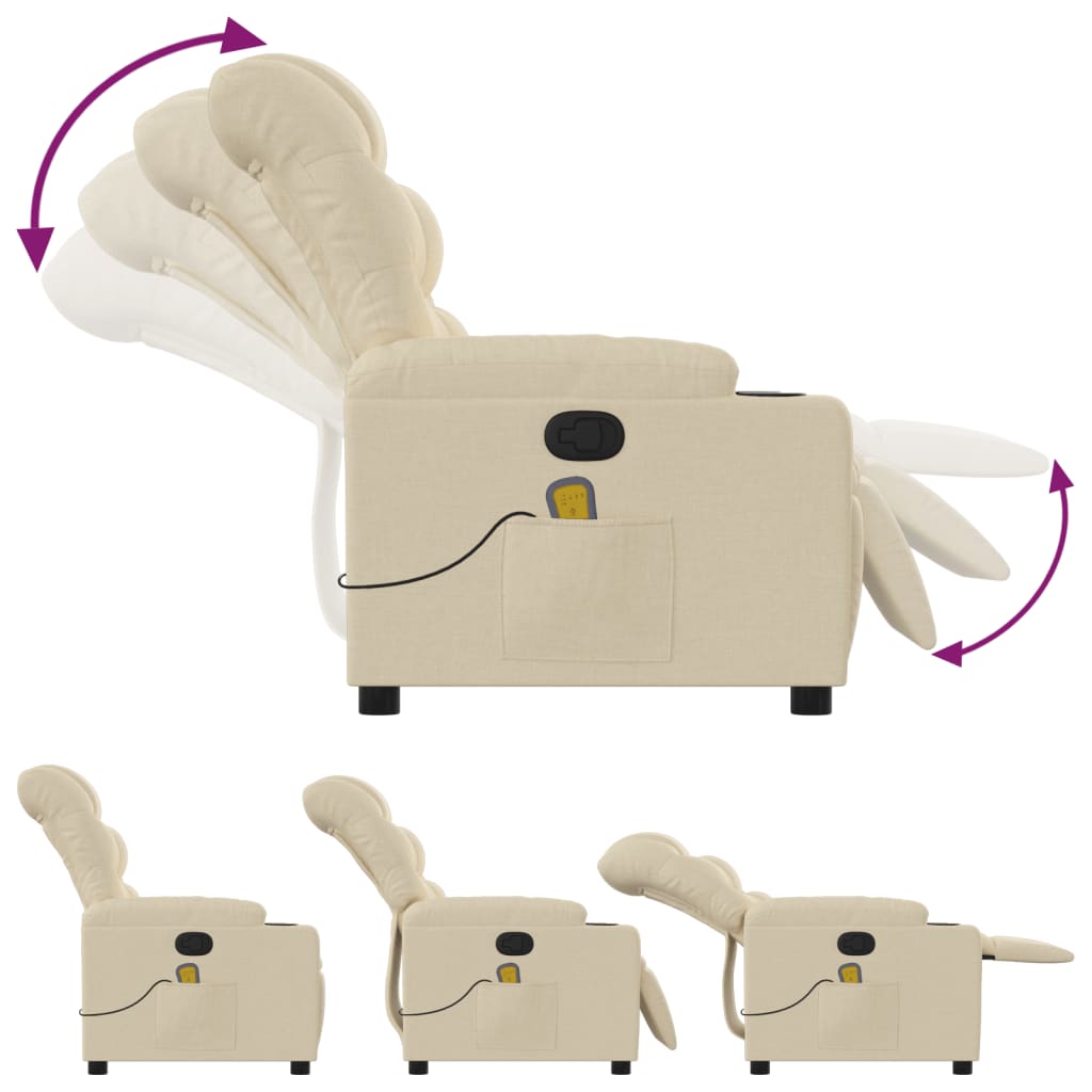 Fauteuil de massage inclinable Crème Tissu - XIOS