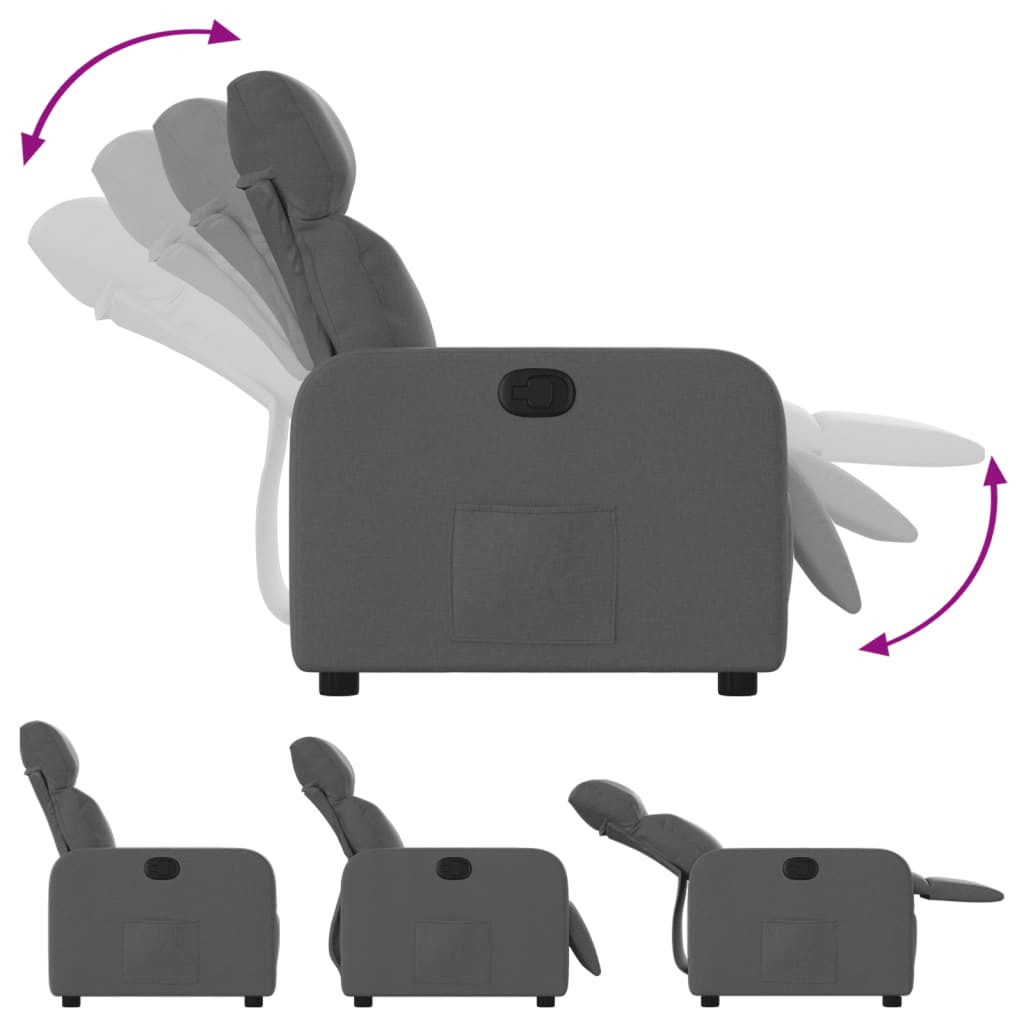 Fauteuil inclinable Gris foncé Tissu - XIOS