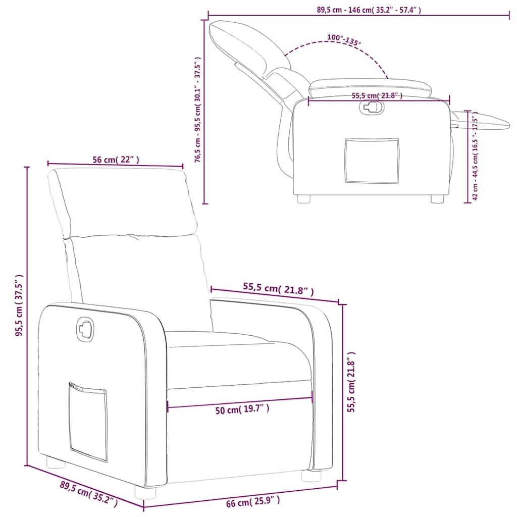 Fauteuil inclinable Crème Tissu - XIOS