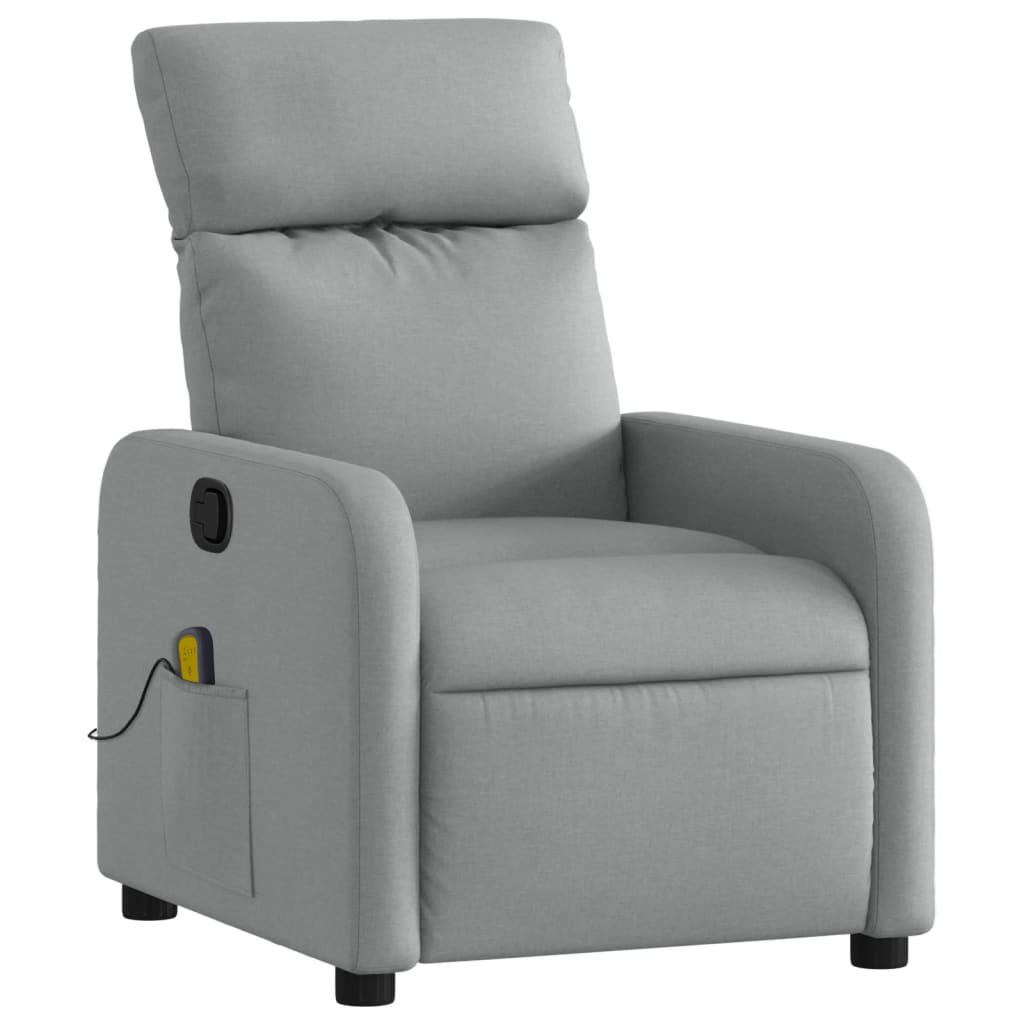 Fauteuil de massage inclinable Gris clair Tissu