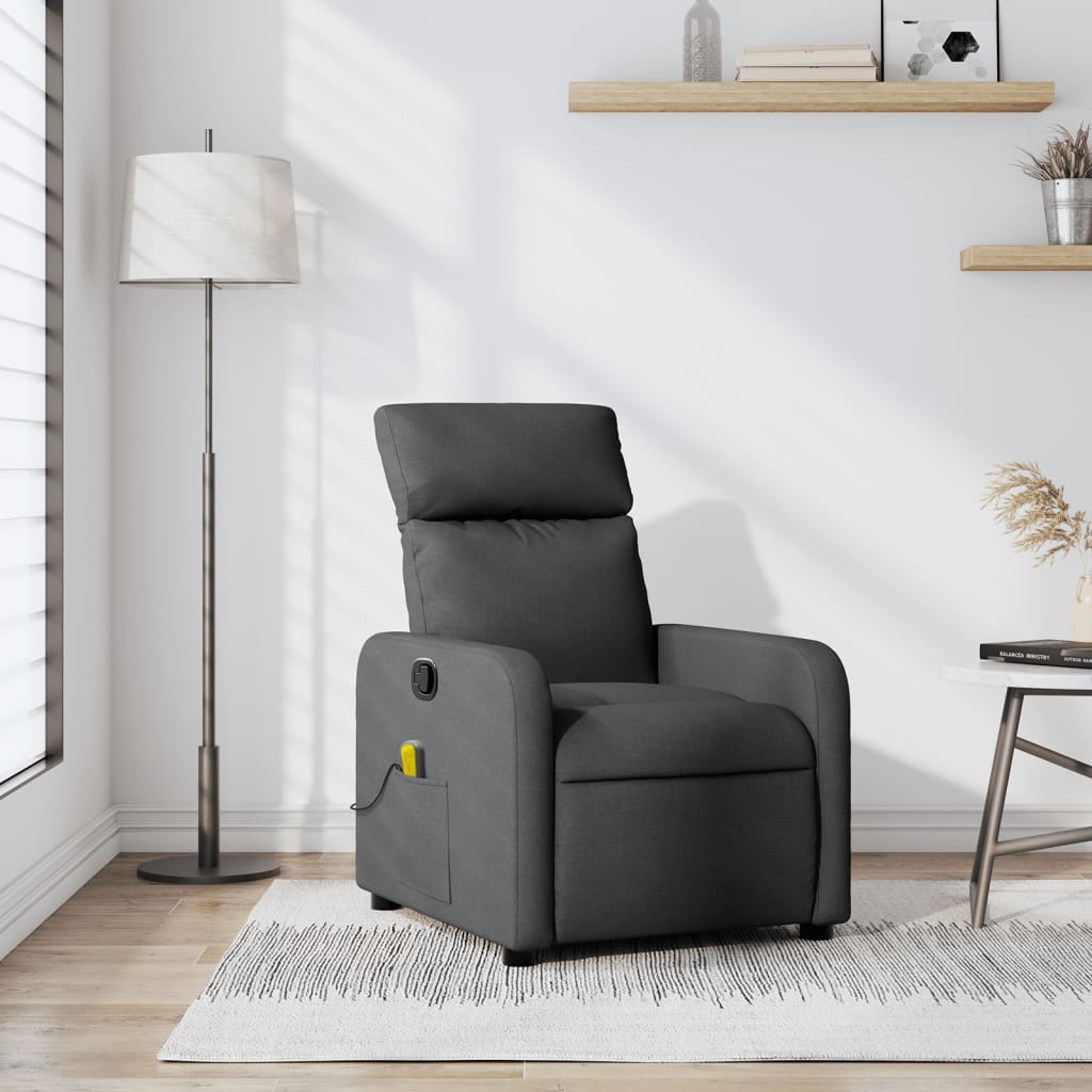 Fauteuil de massage inclinable Gris foncé Tissu - XIOS