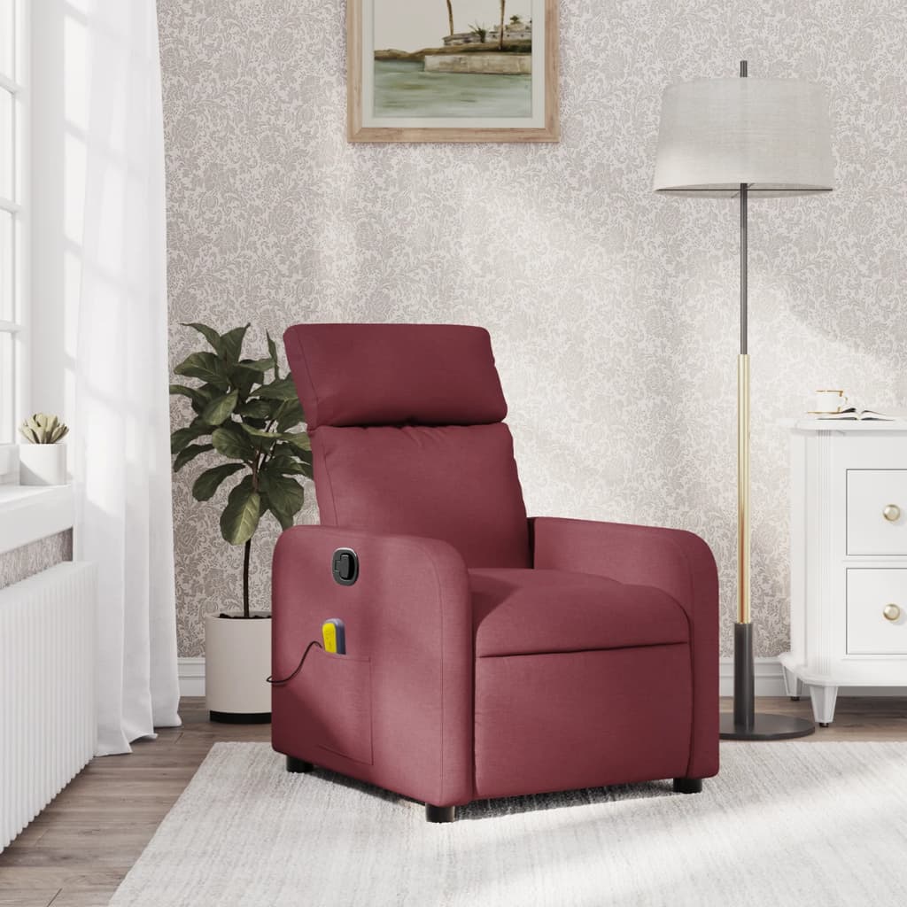 Fauteuil de massage inclinable Rouge bordeaux Tissu - XIOS
