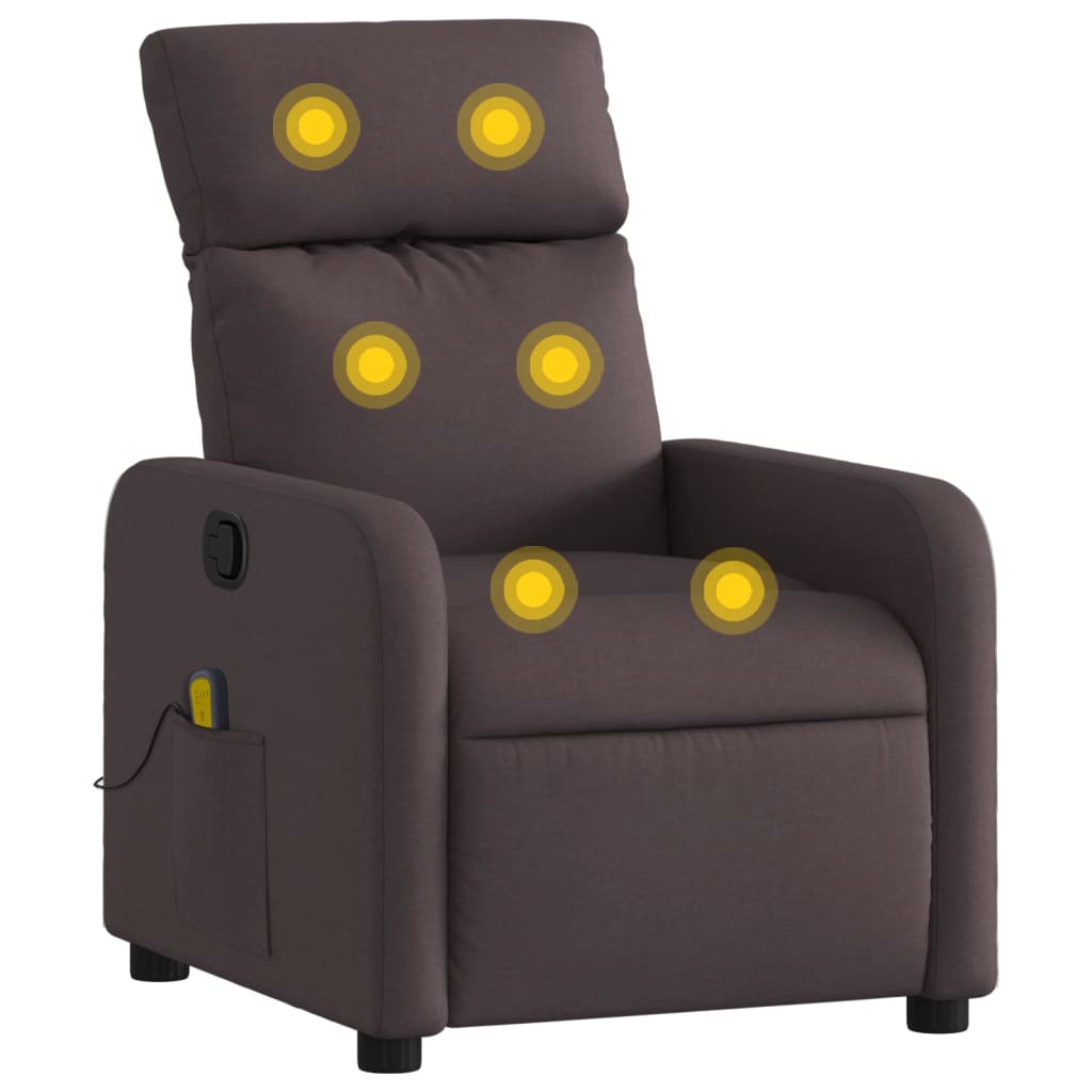 Fauteuil de massage inclinable Marron foncé Tissu - XIOS