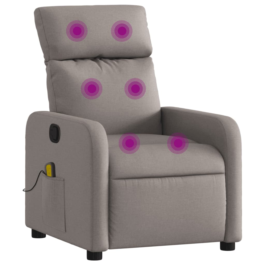 Fauteuil de massage inclinable Taupe Tissu - XIOS