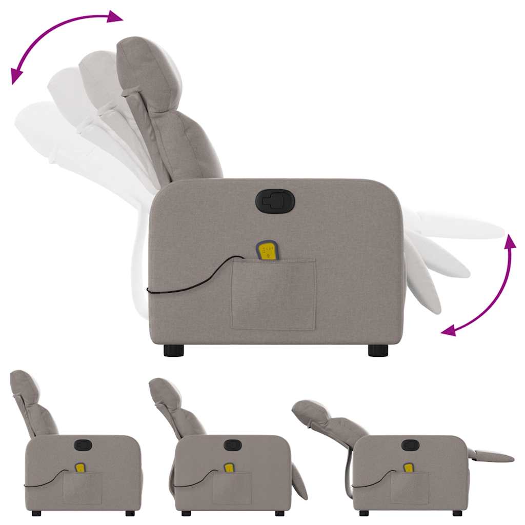 Fauteuil de massage inclinable Taupe Tissu - XIOS