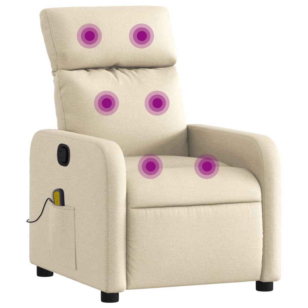 Fauteuil de massage inclinable Crème Tissu - XIOS