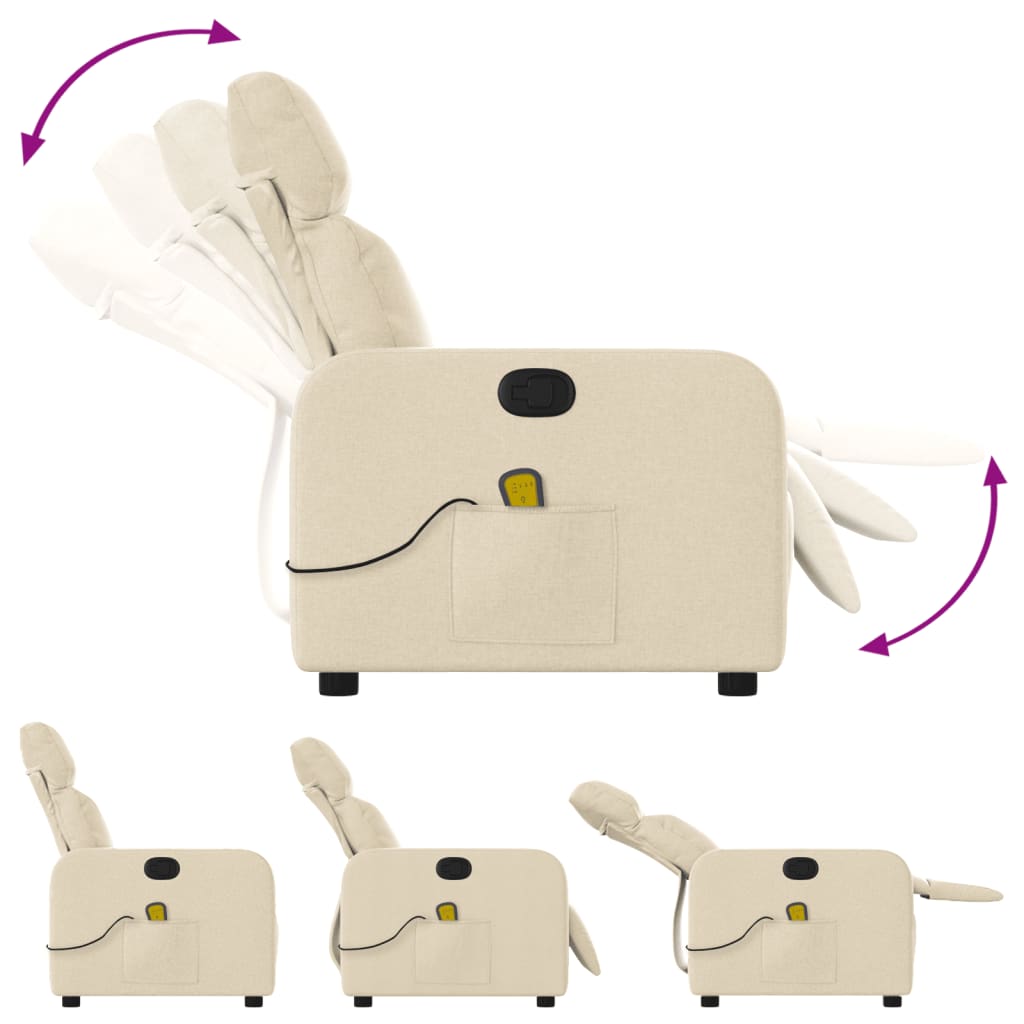 Fauteuil de massage inclinable Crème Tissu - XIOS