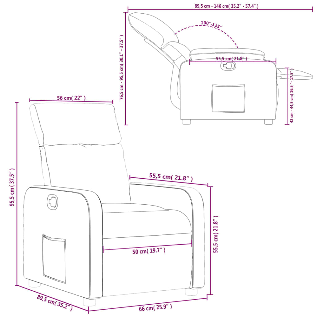 Fauteuil inclinable Cappuccino Similicuir - XIOS
