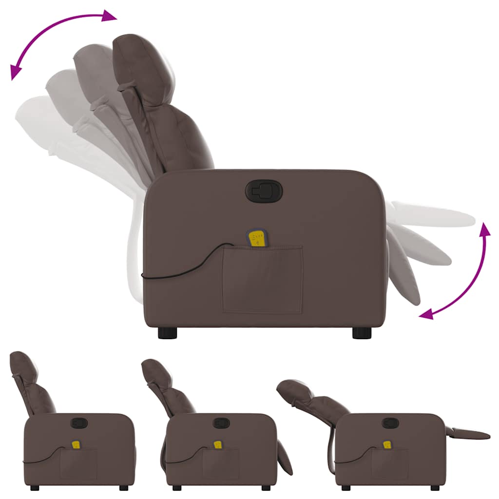 Fauteuil de massage inclinable Marron Similicuir - XIOS