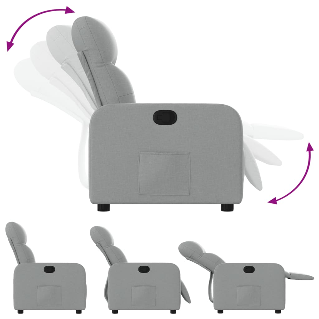 Fauteuil inclinable Gris clair Tissu - XIOS