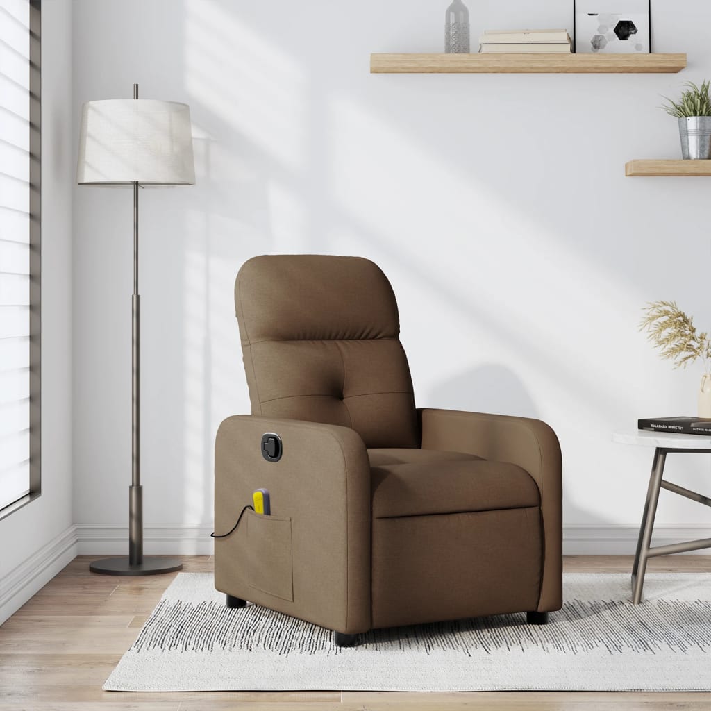 Fauteuil de massage inclinable Marron Tissu - XIOS