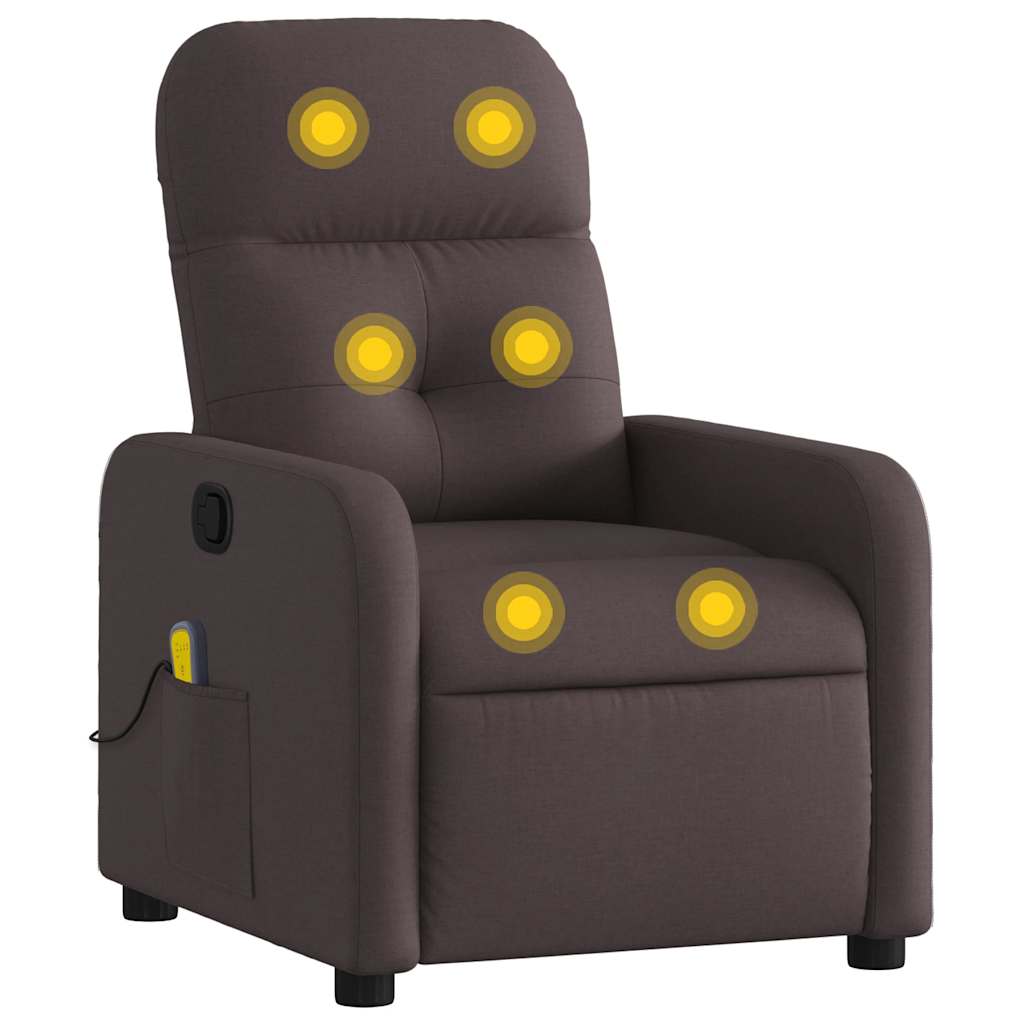 Fauteuil de massage inclinable Marron foncé Tissu - XIOS