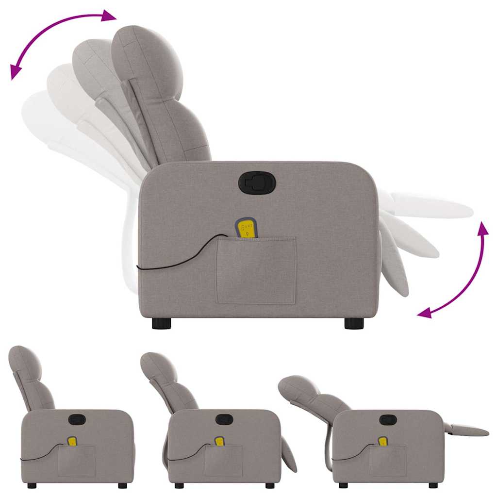 Fauteuil de massage inclinable Taupe Tissu - XIOS
