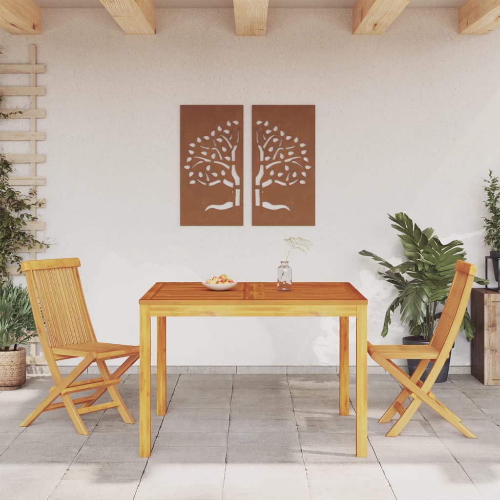 Table à manger de jardin 110x110x75 cm bois d'acacia massif Tables de jardin vidaXL
