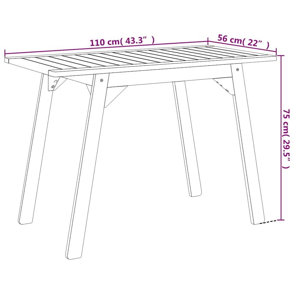 Ensemble de balcon 3 pcs Bois d'acacia solide - XIOS