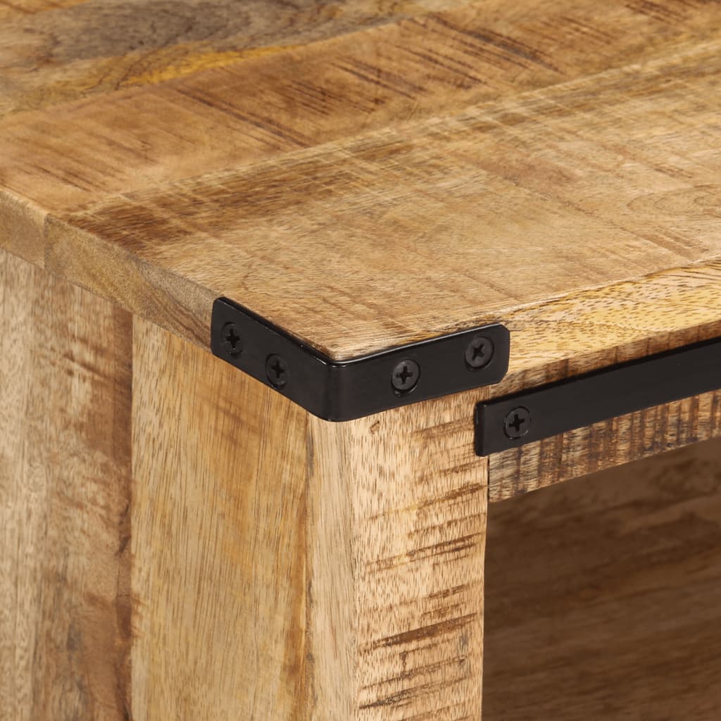 Table basse avec tiroirs 50x50x40 cm bois de manguier massif - XIOS