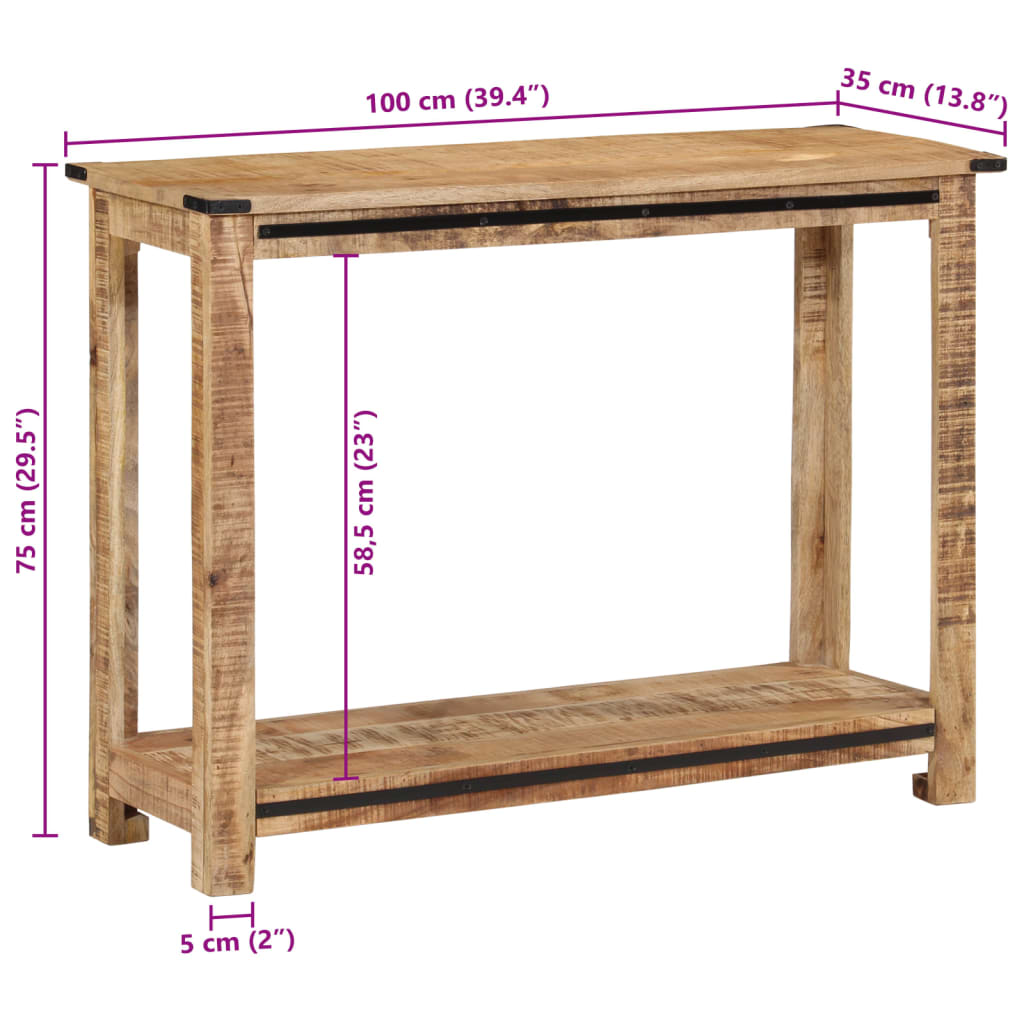 Table console 100x35x75 cm bois de manguier massif - XIOS