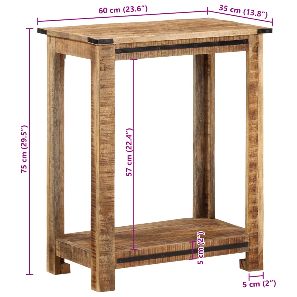 Table console 60x35x75 cm bois massif de manguier - XIOS
