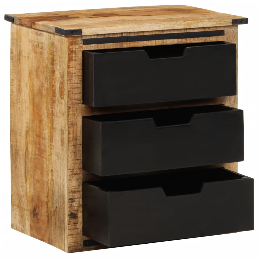 Buffet avec 3 tiroirs 55x35x60 cm bois massif de manguier - XIOS
