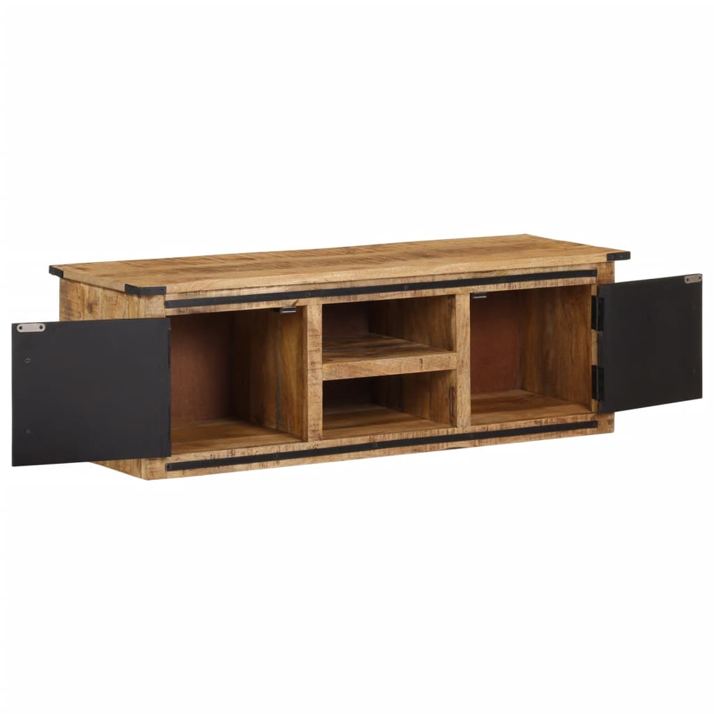 Meuble TV avec portes 105x35x36 cm bois massif de manguier - XIOS