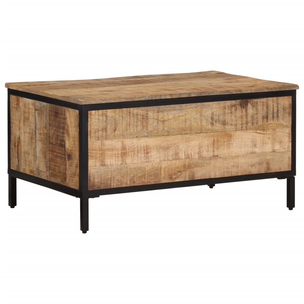 Table basse 80x50x40 cm bois de manguier massif brut - XIOS