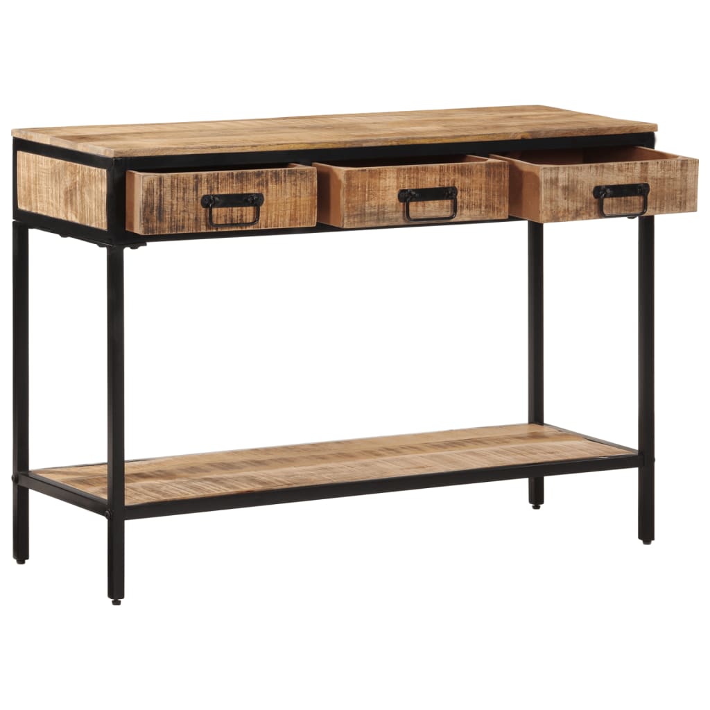 Table console 100x35x70 cm bois de manguier massif brut - XIOS