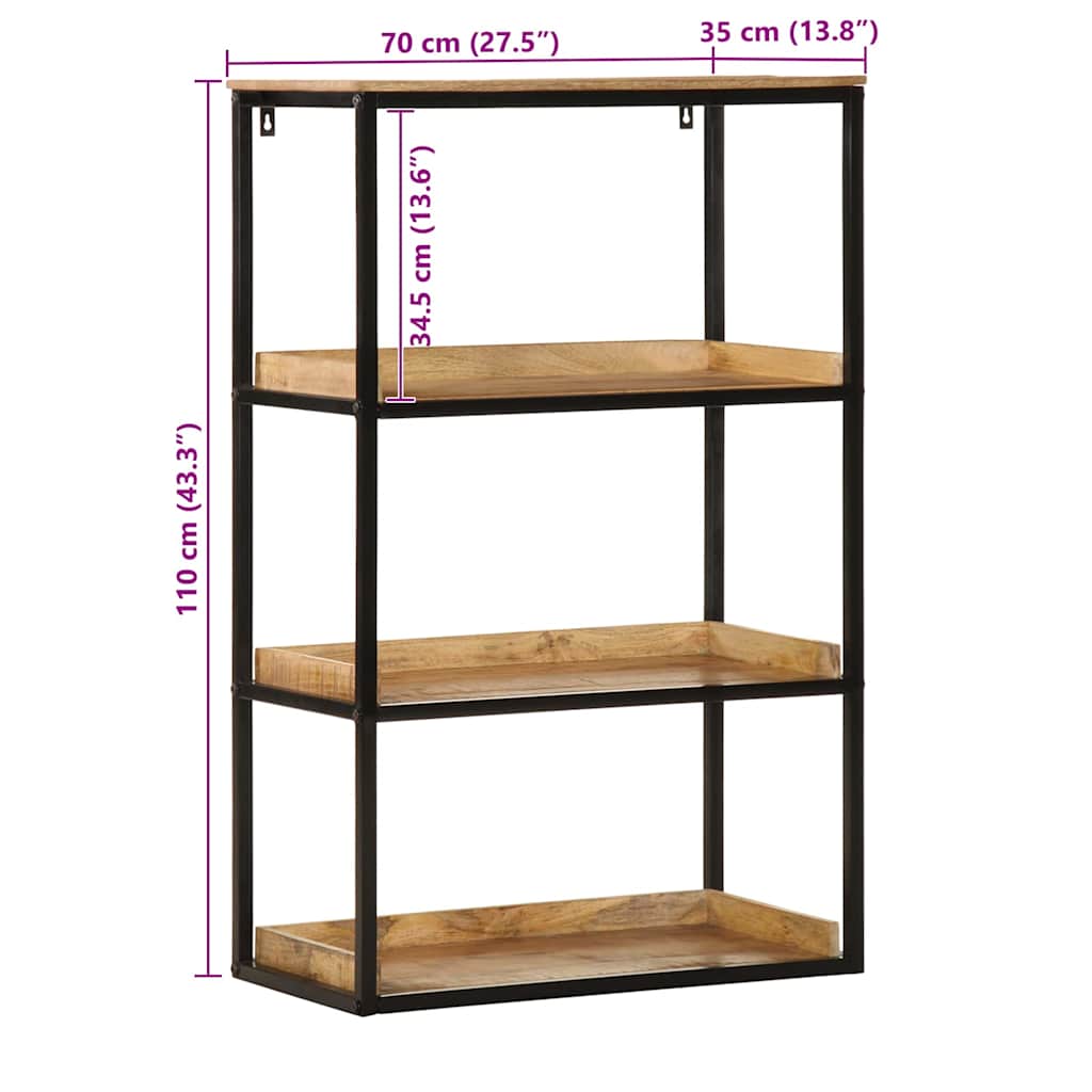 Bibliothèque Marron 70 x 35 x 110 cm Bois de manguier massif - XIOS