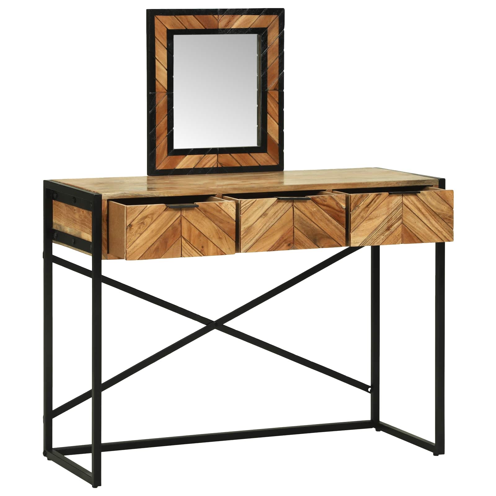 Table de Toilette Marron 100 x 40 x 120 cm Bois d'Acacia Massif - XIOS