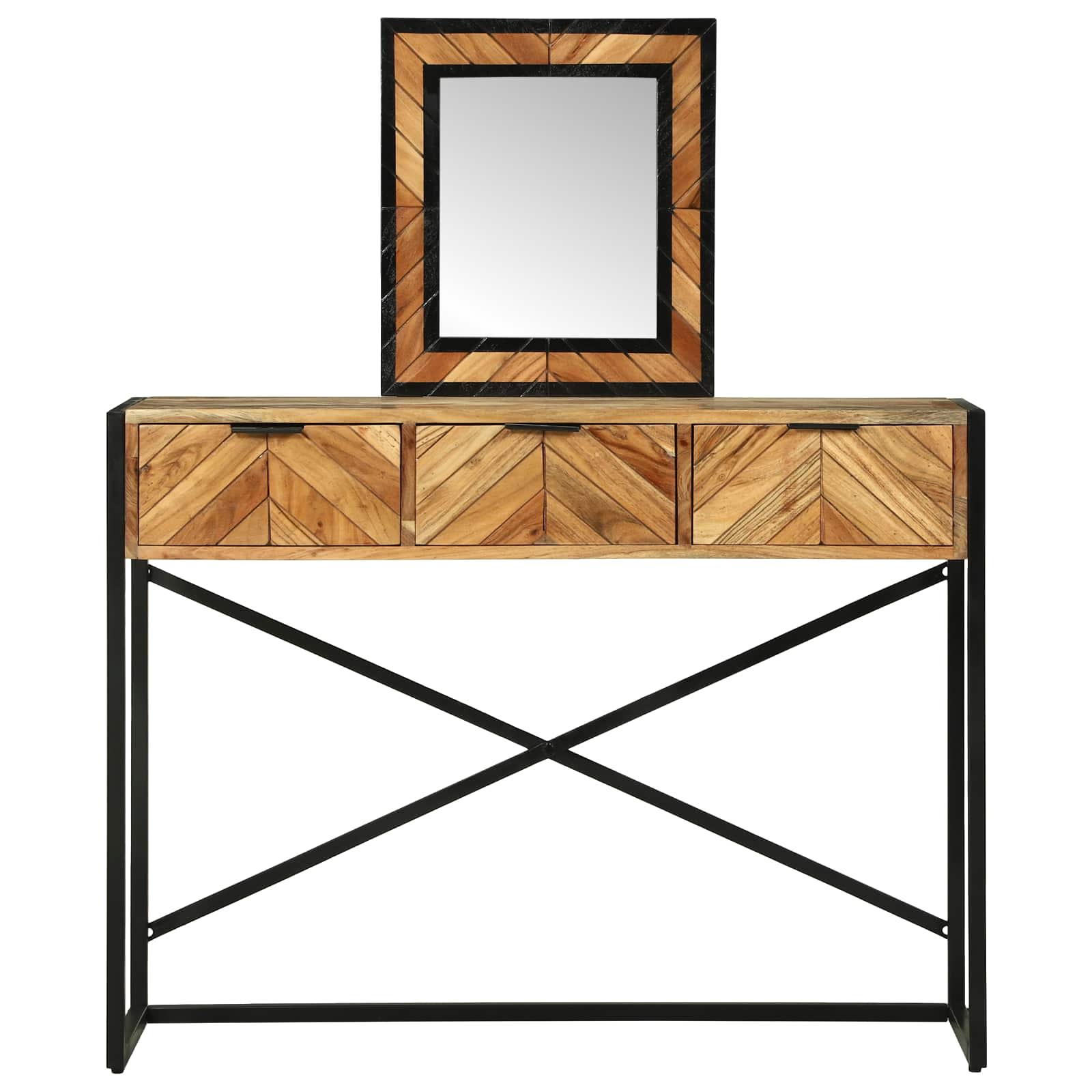 Table de Toilette Marron 100 x 40 x 120 cm Bois d'Acacia Massif - XIOS