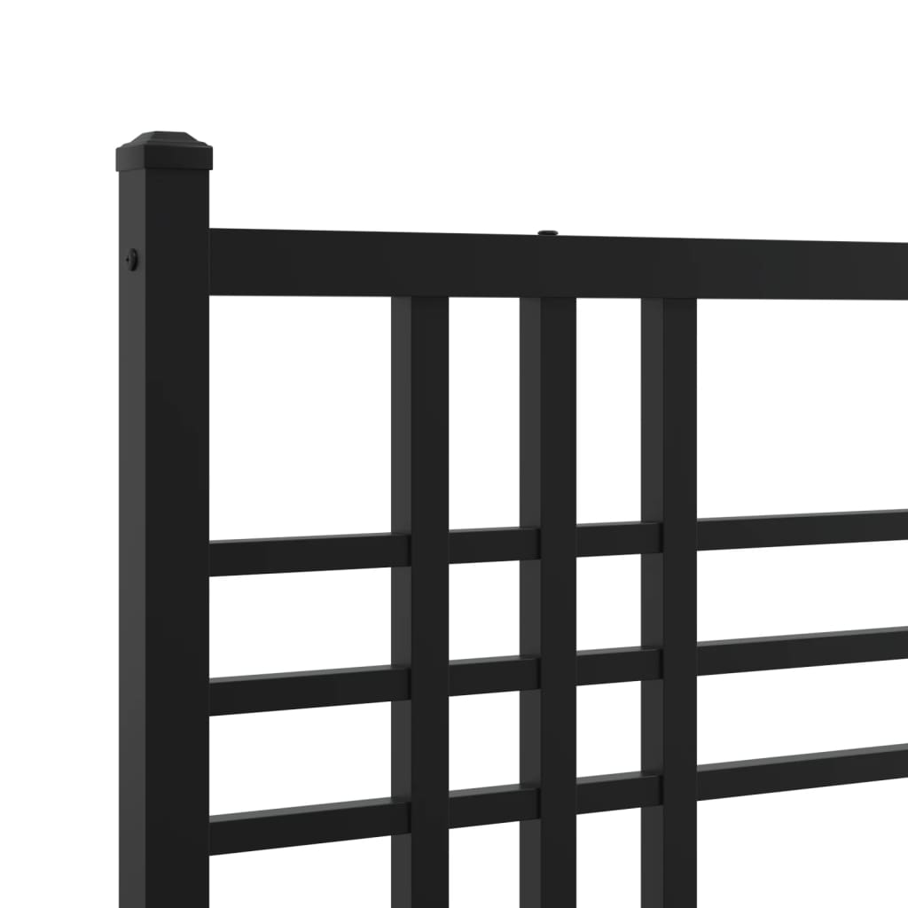 Cadre de lit métal sans matelas avec tête de lit noir 90x190 cm - XIOS