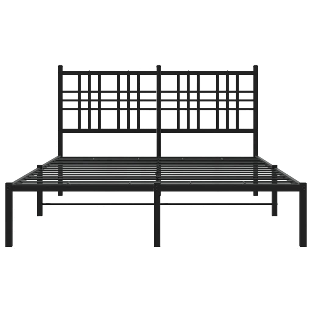 Cadre de lit métal sans matelas avec tête de lit noir 120x190cm - XIOS