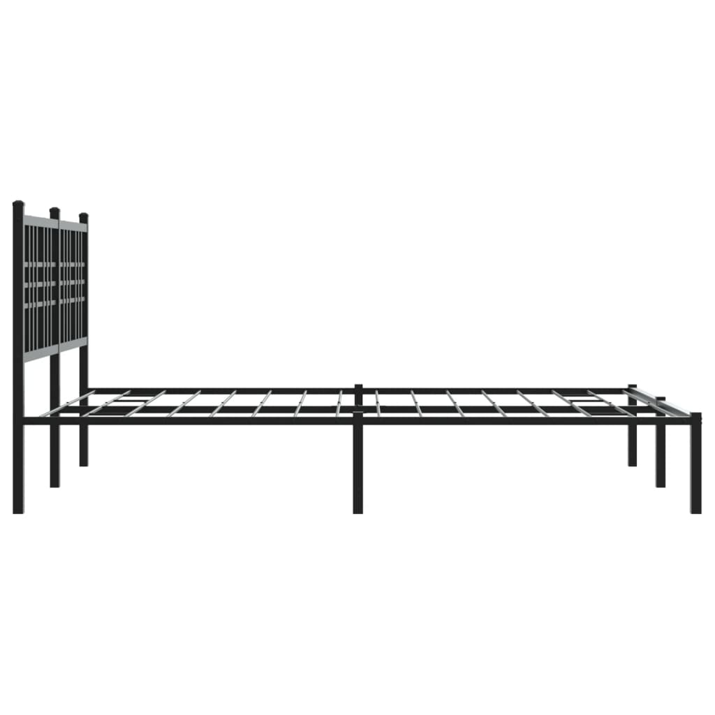 Cadre de lit métal sans matelas avec tête de lit noir 120x200cm - XIOS