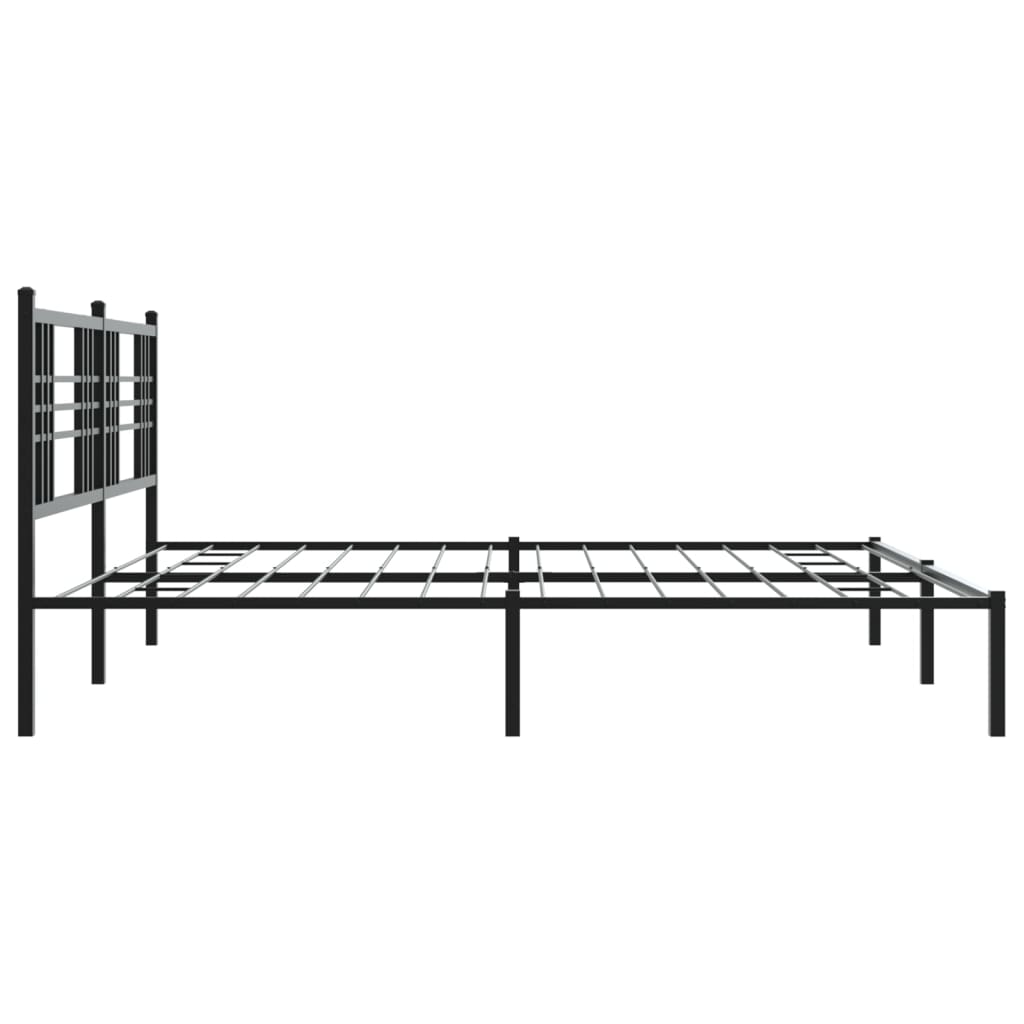 Cadre de lit métal sans matelas avec tête de lit noir 183x213cm - XIOS