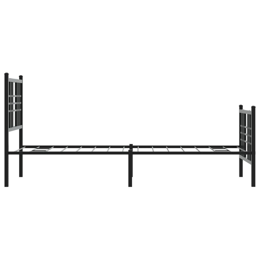 Cadre de lit métal sans matelas avec pied de lit noir 80x200 cm - XIOS