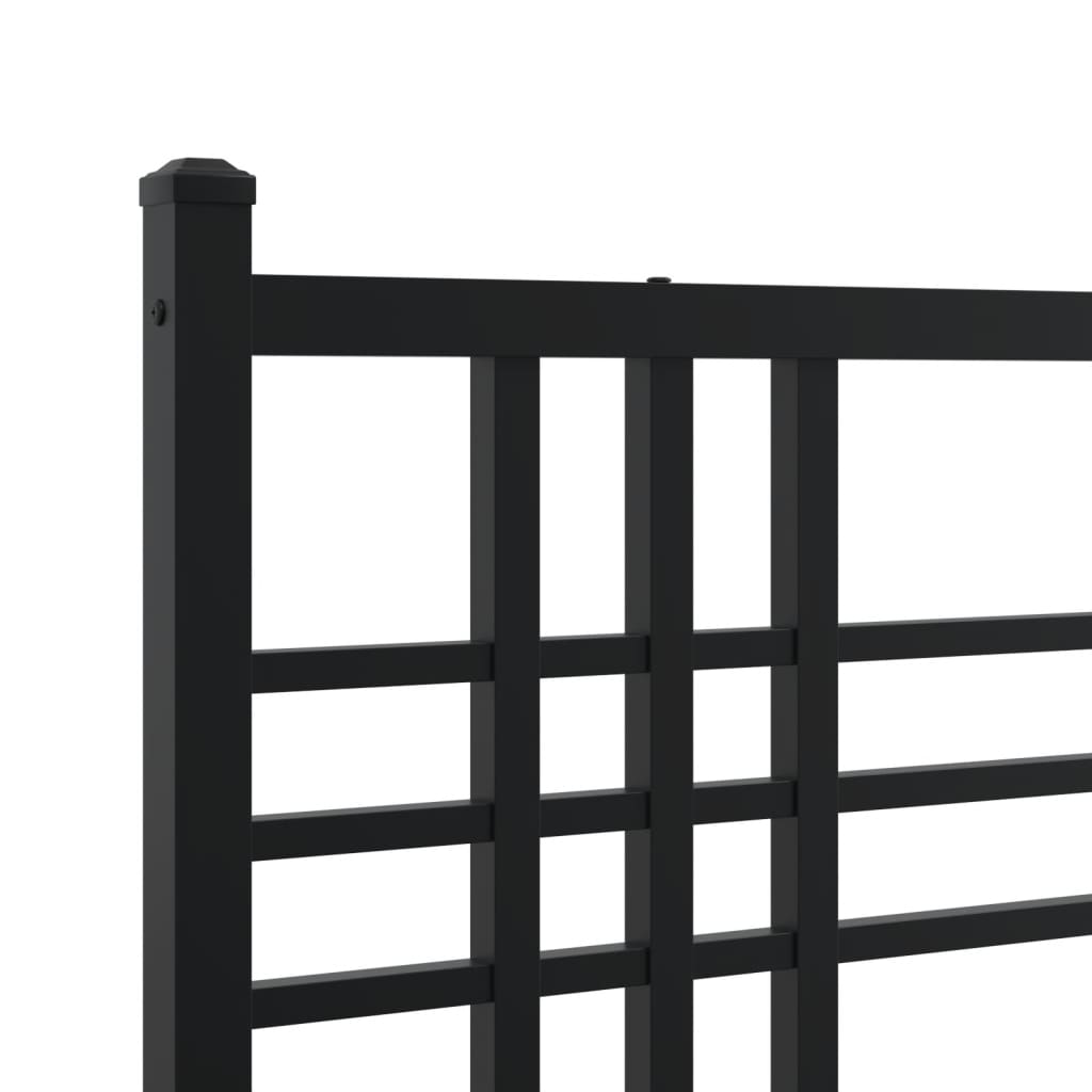 Cadre de lit métal sans matelas avec pied de lit noir 80x200 cm - XIOS