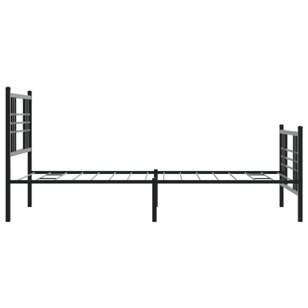 Cadre de lit métal sans matelas avec pied de lit noir 100x190cm - XIOS